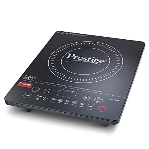 Best Overall: Prestige PIC 15.0 Plus 1900 Watts Induction Cooktop | 4KV Surge Protection | 7 Preset Indian Menu Options with Timer | Touch Button | Easy to Clean | Black | 1Y Warranty | BIS