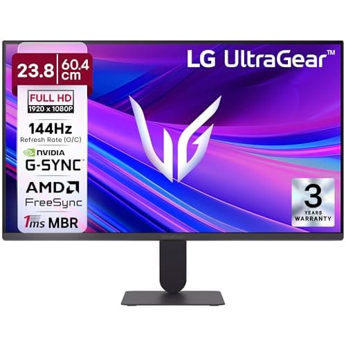 LG 24G411A-B 60.4 cm (23.8 Inch) Ultragear FHD (1920x1080) IPS Gaming Monitor with 144Hz, 1ms MBR, 5ms (GtG), HDR10, NVIDIA G-SYNC Compatible, AMD FreeSync, HDMI, Tilt Adjustable, Anti-Glare (Black)