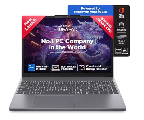 Lenovo IdeaPad Slim 3 13th Gen Core i7-13620H 15.3 inch (38.8cm) WUXGA IPS Laptop (16GB RAM/512GB SSD/Windows 11/MSO 365 Basic+Office 2024/1Yr ADP Free/Grey/1.6Kg), 83K100S1IN