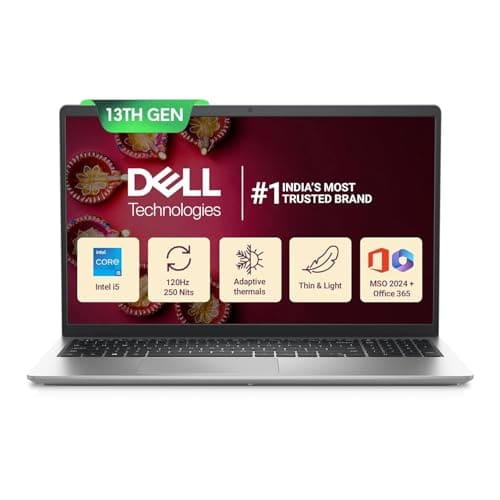 Dell Inspiron 3530, Intel Core i5 13th Gen-1334U,16GB RAM, 1TB SSD, FHD 15.6"/39.62 cm, Win11+MSO'24 (Office 365*) Silver, 1.62kg, Backlit Keyboard,120Hz 250 nits Display /15 Month McAfee,Thin & Light