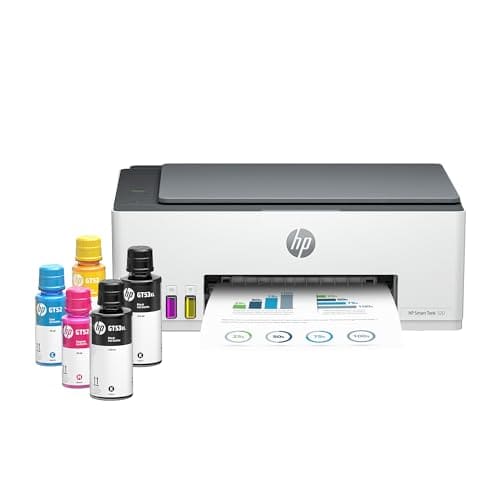 HP Smart Tank 520 All-in-One Colour Printer | 1 Extra Black Ink Bottle | 1+1 Year Extended Warranty on Registration| Up to 8000 Black & 6000 Colour Prints | Print,Scan & Copy for Office/Home