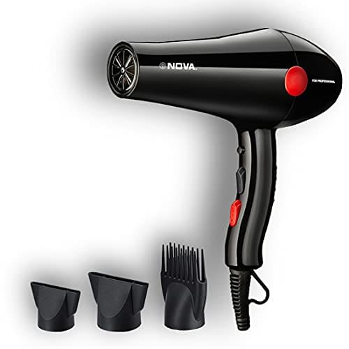 Nova NHP 8215 1800 Watts Professional Hair Dryer for Women (Black/RED)