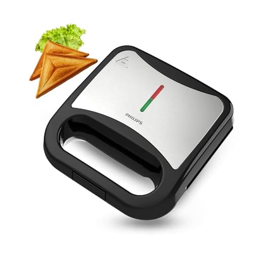 PHILIPS HD3000/80 IN SANDWICH MAKER TOAST | XL size | Black with Metallic Finish | Non Stick Plate | UHD Technology | Easy Locking,800 Watt