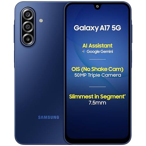 Samsung Galaxy A17 5G (Blue, 6GB RAM, 128GB Storage) | 50 MP No Shake Camera | Gemini Live | Circle to Search | Super AMOLED | Corning Gorilla Glass Victus | 7.5mm Sleek | AI