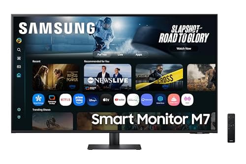 Samsung 43"(1.08m) 4K M7 Vision AI Smart Monitor | UHD 3840 x 2160 | Smart TV Experience with AI Picture & Sound|Type-C|Apple AirPlay|Gaming Bar|Remote|Speakers|Wi-Fi|Bluetooth|LS43FM700UWXXL|Black