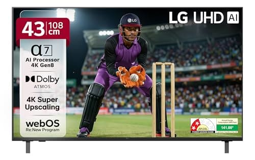 LG 108 cm (43 inches) UA73 AI Series 4K UHD Smart LED TV 43UA73806LA