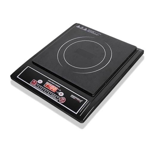 Sheffield Classic 1400W Portable Induction Cooktop | Soft Push Buttons, 7 Preset Modes, Easy Touch Control | Auto Shut‑Off, Fast Heating & Energy‑Efficient Electric Stove – Black