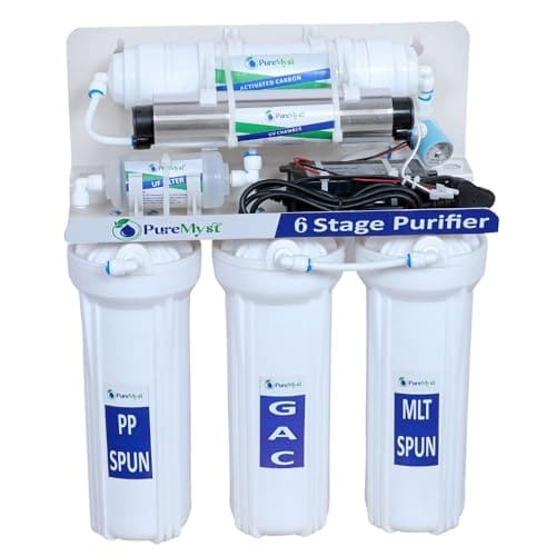 PureMyst 6 Stage Gravity Water Purifier | No RO Needed | Perfect for Municipal, Corporation, or River Water | Activated Carbon, UV & UF | No TDS Reduction