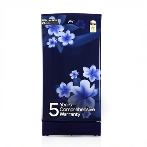 Godrej 180L 1Star 5 Years Comprehensive New Launch Advanced Capillary Technology| Jumbo Vegetable Tray| 2.25L Bottle Space Single Door Refrigerator (RD EDGE 205AN WRF PP BL, Pep Blue)