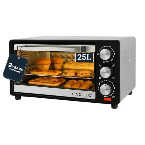 Cadlec MultiChef Multi-Function OTG for Kitchen, 25 Litre, 1300W, Oven Toaster Griller, Adjustable Temperature & Timer, Bake, Grill & Toast, Oven for Baking - Silver