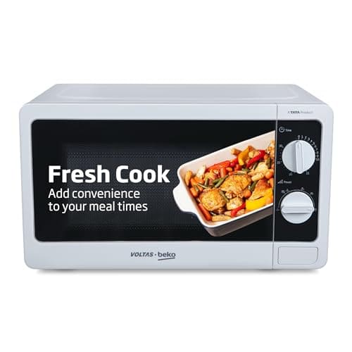Voltas Beko, A Tata Product 20L, 700W smart solo Microwave oven (MS20MPW10, White | with Anti bacterial Inner Cavity and Large Turntable)