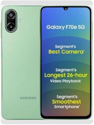 Samsung Galaxy F70e 5G (Limelight Green, 128 GB) (6 GB RAM) | 6000 mAh Battery | Dimensity 6300 | Octa Core Processor | 6.74" PLS LCD Display |