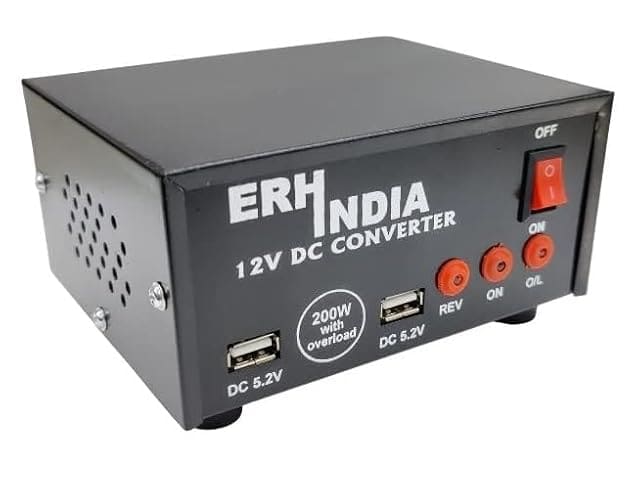 ERH India 12V DC to 220v AC Converter Inverter Mini 200 Watt for Portable Power Inverter for Automotive & Camping Use
