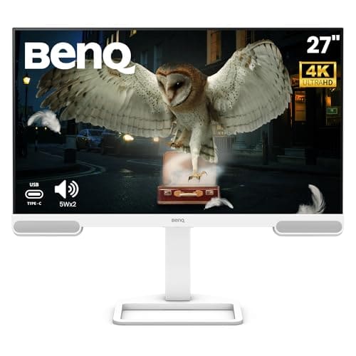 BenQ EW2790U 27” 4K UHD 3840x2160 Entertainment Monitor with 95% P3| AI Contrast| 5Wx2 treVolo Speakers| USB Type-C (65W PD)| 3xHDMI|USB Hub| Ergonomic Design|Display Pilot 2| Eye-Care (White)