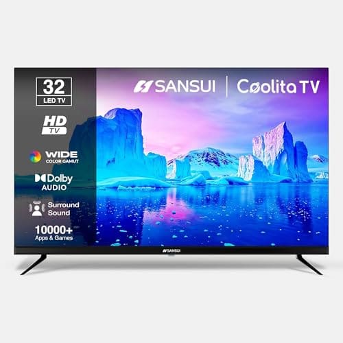 Sansui 80cm (32) HD Ready Smart Coolita TV with A+ Panel, Dolby Audio, Surround Sound, 60Hz Refresh Rate JSWP32CSHD (Black)