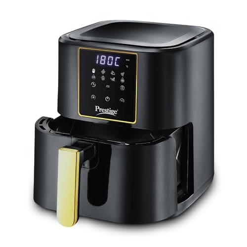 Prestige Nutrifry 4.5L Digital Air Fryer| 80% less Oil Consumption | 8 Preset Menu | Fry, Grill, Roast, Bake, Reheat | Digital Display | 1200 Watts | Easy to Clean | 1Y Warranty | ISI Certified