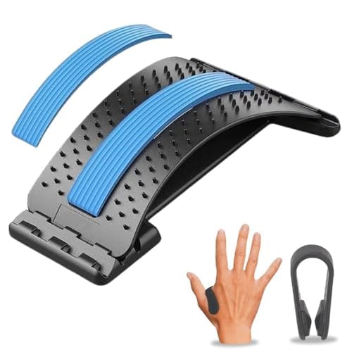 ValueLinker™ Adjustable Back Stretcher & Massager Device for Pain Relief with FREE Sugar Control Hand Clip | Multi-Level Lumbar Support & Posture Correction | Home, Office Chair, Car & Yoga Use