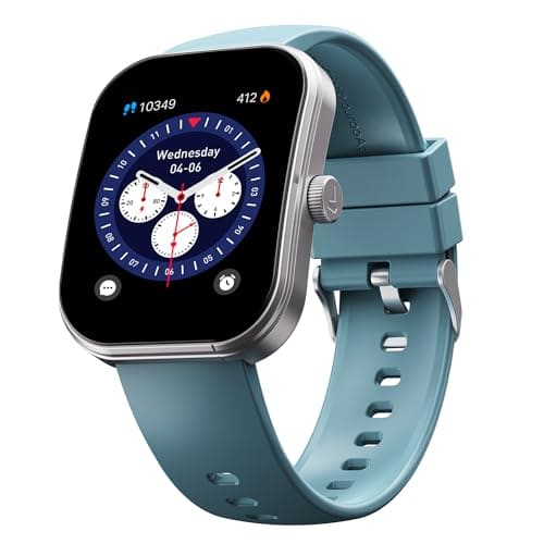 Boat Wave Sigma 3 Curv Smartwatch with 2.01” (5.33 cm) Immersive Curved Display, Metallic Finish, Functional Crown, BT Calling, Sleep, Stress, Heart Rate & SpO2 Monitoring, SOS, IP68 (Cyan Blue)
