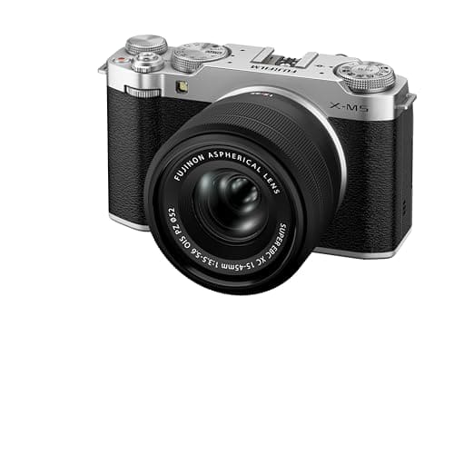 Fujifilm X-M5 26.1MP APS-C X-Trans CMOS 4 with 15-45 f/3.5-5.6 Lens|Retro Style mirrorless Compact Travel Camera|6.2k vlogging|High Speed Recording FHD 240fps|Advance AF for Street/Lifestyle - Silver