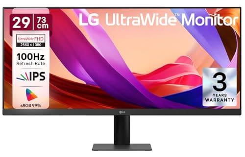 LG 29U511A 73 cm (29 Inch) UltraWide WFHD (2560x1080) IPS Monitor, 100Hz, 5ms(GtG), Anti-Glare, sRGB 99% (Typ.), HDR10, 3-Side Virtually Borderless, DP, HDMI, Headphone Out, Tilt Adjustable (Black)