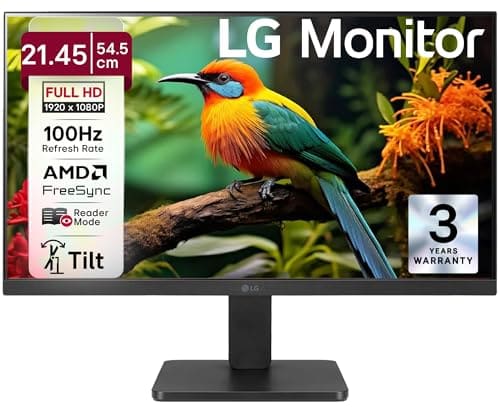 LG 22MR410-B 54.5 cm (21.45 Inch) Full HD (1920x1080) VA PC Monitor with 100Hz, 5ms (GtG), AMD FreeSync, D-Sub, HDMI, Tilt Adjustable Anti-Glare, 3-Side Virtually Borderless Design, sRGB 99% (Black)