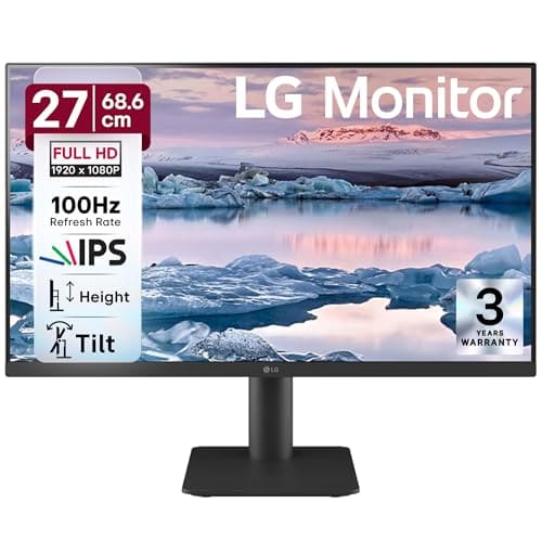LG 27MS550-B 68.6 cm (27 Inch) FHD (1920x1080) IPS PC Monitor with 100Hz, 5ms (GtG), Flicker Safe & Reader Mode, 2xSpeakers, 2xHDMI, Tilt/Height Adjustable, 3-Side Virtually Borderless Design (Black)