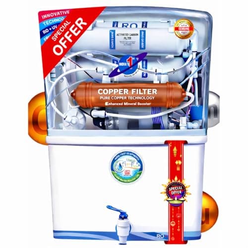 DHANVI AquaFresh RO+UV+UF Water Purifier 10L | Copper + Mineral Technology | TDS Adjuster | 8 Stage Purification | Suitable for Home Kitchen & Office