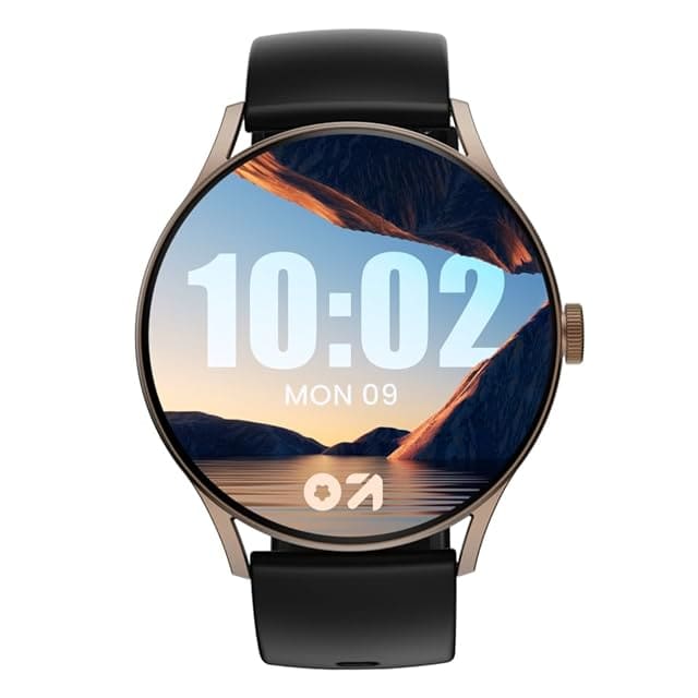 GOBOULT Newly Launched Rover Pro 1.43'' AMOLED, Free Straps, Bluetooth Calling, IP68, Zinc Alloy Frame, 1000 Nits Brightness, AI Voice Assistant, SpO2, 120+ Sports Mode Smartwatch (Pure Black)
