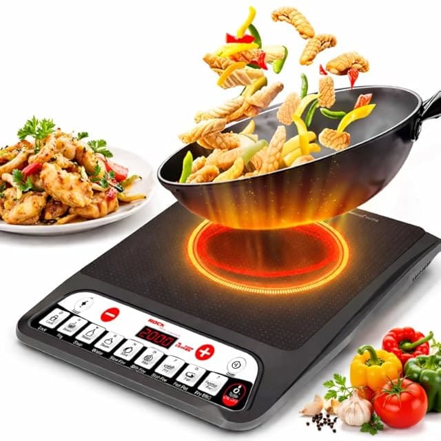 Lapras 𝟏𝟓 𝐘𝐞𝐚𝐫 𝐖𝐚𝐫𝐫𝐚𝐧𝐭𝐲 Induction Cooktop 2000 Watt, Digital Infrared Cooker with Touch Control, Portable Electric Glass Stove, Fast Heating Hot Plate, 8 Preset Cooking Menus