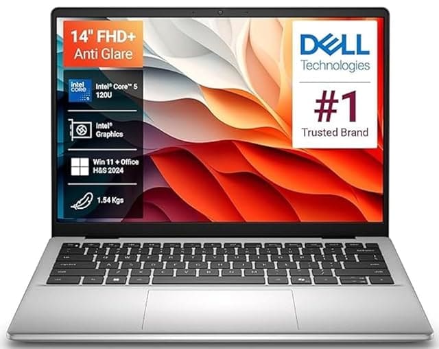 Dell 14, Intel 14th Generation Intel Core 5, (16GB DDR5, 512GB) FHD+ 14"/35.56cm 300 Nits, Backlit Keyboard + FPR, Windows 11, Microsoft Office Home 2024, Platinum Silver, 1.54Kg Thin & Light Laptop