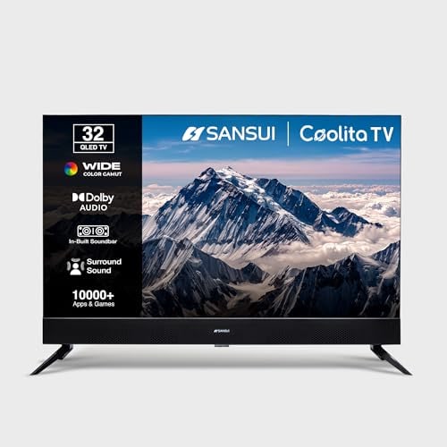 Sansui 80cm Smart Coolita TV, QLED Display, HD Ready, Dolby Audio, Built-in Soundbar, Surround Sound, 60Hz Refresh Rate JSS32CSQLED