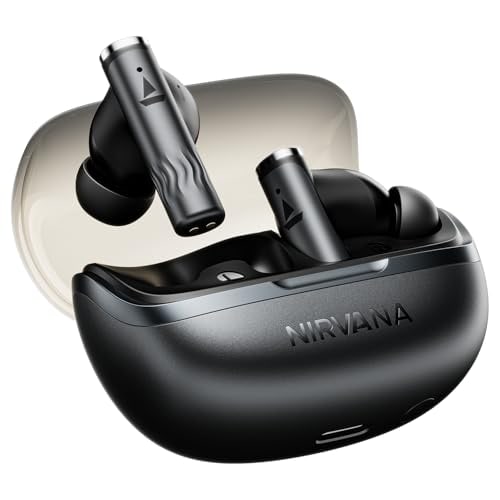 Boat Nirvana Zenith Pro, 50dB Hybrid Adaptive ANC, Spatial Audio, Hi-Res Audio LDAC, 6Mics AI-ENx, 80 Hrs Battery, Bluetooth Earbuds, TWS Ear Buds Wireless Earphones with mic