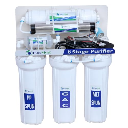 PureMyst 6 Stage Gravity Water Purifier | No RO Needed | Perfect for Municipal, Corporation, or River Water | Activated Carbon, UV & UF | No TDS Reduction