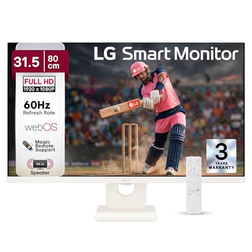LG 32SR50F Smart Monitor , FHD IPS Display with webOS, Work & Play Smarter, ThinQ Home Dashboard, AirPlay 2 + Screen Share + Bluetooth, Stylish Design
