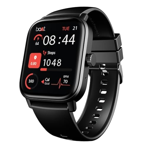 Boat Wave Call 3 Smartwatch 1.83” HD Display with Animated Watch Faces; BT Calling, Functional Crown, Multiple Sports Modes, IP68, HR, SpO2 Monitor, Smart Watches for Men & Women