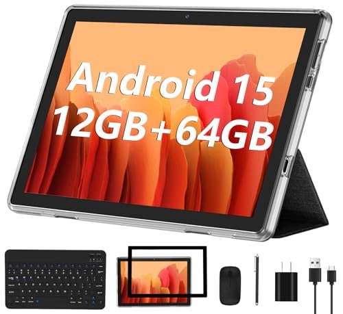 ECOPAD Android 13 Tablet 2023 - 10 Inch With 6GB RAM, 64GB ROM, 1TB Expanded, Quad-Core, 2 in 1 With Keyboard Mouse, Wi-Fi 6, Bluetooth, GMS IPS Touch Screen - Set
