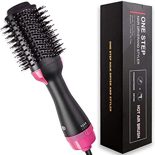 4-in-1 One Step Hair Dryer Brush with 1000W Power – Hot Air Styler for Blow Drying, Straightening, Curling, and Volumizing – Achieve Salon-Quality Shine with Reduced Heat Damage – Ideal for Women and Girls for woman hair