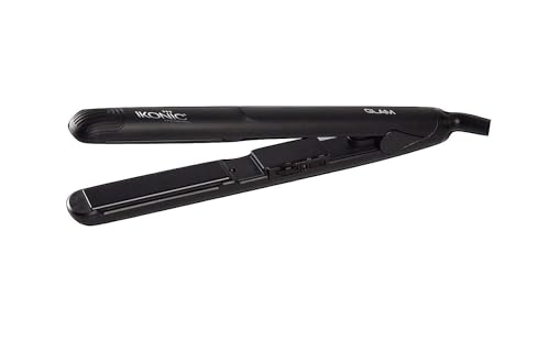 IKONIC Glam Hair Straightener For Women With Professional Cutting-Edge Floating Tourmaline Ceramic Plates Auto Controlled Heat Setting Super Stylish Quick Heat Up & Easy To Use,Black