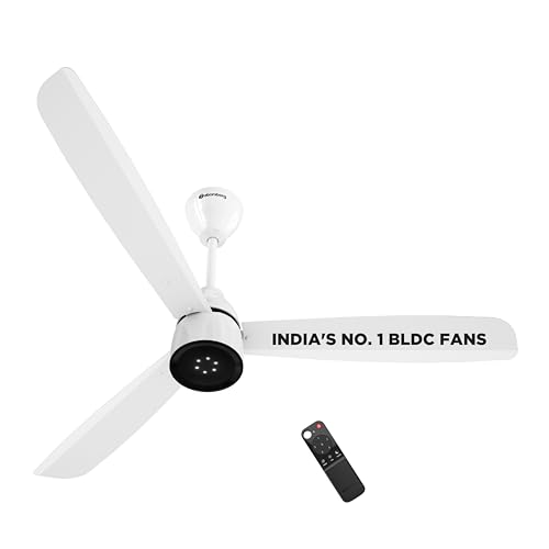 atomberg Renesa Enzel 1200mm BLDC Ceiling Fan with Remote Control | BEE 5 star Rated Energy Efficient Ceiling Fan | High Air Delivery with LED Indicators| 3 Year Warranty (Gloss White)