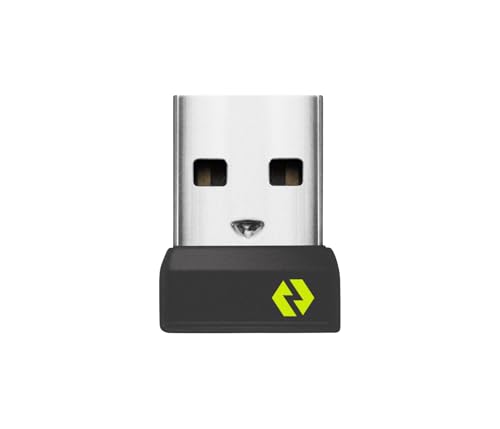 Logitech Bolt USB Receiver, 2.4 GHz Wireless Technology, USB Plug Compatible with All Logitech Unifying Devices Like Wireless Mouse and Keyboard, PC/Mac/Laptop - Black