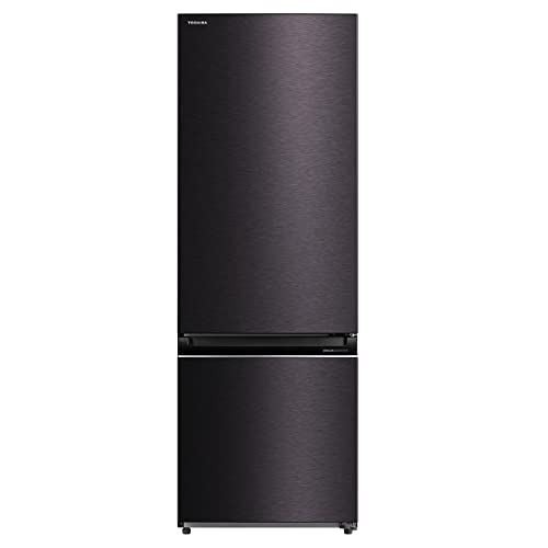 Toshiba 349L 2 Star Frost Free Inverter Double Door Refrigirator (GR-RB423WE-PMI(37, Satin Grey, Bottom Freezer)