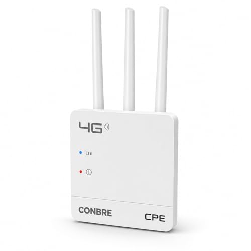 Conbre CPE MT-300H 4G Mobile Sim Based Wi-Fi Router (All 4G & 5G Sim Supported), Lastest WiFi 6, Plug and Play, Support, NVR, DVR, WiFi, Camera