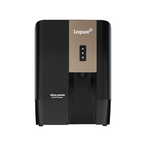 Livpure Allura Premia Water Purifier| Zero Cost for 2.5 Yrs - Filters Included | 10 Stage Advanced Purification | RO+UV+UF+Copper+Alk+Mineraliser| In Tank UV Sterilisation| 7 Ltr|