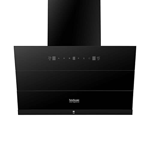Hindware Smart Appliances | Skyla Neo 60 cm Chimney | 1350 CMH | Auto Clean | Slant Design | Filterless | Touch Control, Motion Sensor | 10 Yrs Warranty on Motor & 2 Yrs on Product (Black)