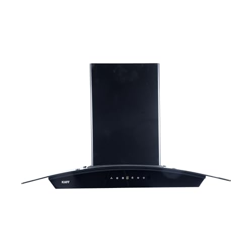 KAFF NIORDHC90 90cm Filterless Kitchen Chimney | 1400 m³/hr Suction | Dry Heat Auto Clean | Touch & Gesture Control | Matt Black | 2 LED Lights | 10 Years Motor & 1 Year Product Warranty