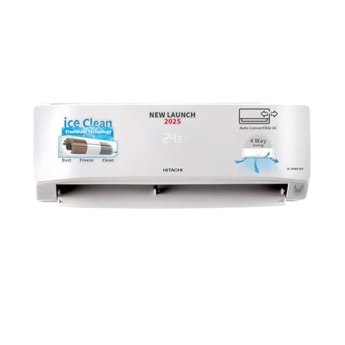 Hitachi 1 Ton 5 Star Xpandable+ Inverter Split AC (100% Copper, 4-Way Swing, ice Clean, Dust Filter, 5400STXL RAS.G512PCBIBT, White)