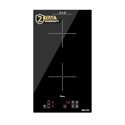 iBELL EMINENCE02, 3500W, 2-Zone Induction Hob with Touch Controls & Toughened Glass, High Speed Heating, Energy Efficient, Perfect for Modern Kitchens (black)