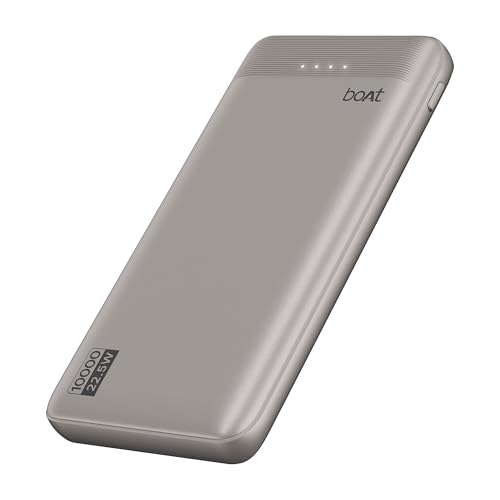 Boat EnergyShroom PB300 Activ 10000mAh Power Bank with 22.5W Fast Charging, 3X Output Ports, Supports Android, iPhone, Tablets, Earbuds (Pearl Pink)