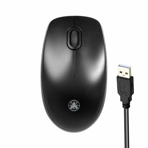 ProDot Comfy Plug & Play Ergonomic Wired Mouse I High Resolution 1000 DPI Optical Sensor I 5M Key Press Life & Clickable Scroll Wheel I 1 Year Warranty I Compatible with Windows, iOS, Linux