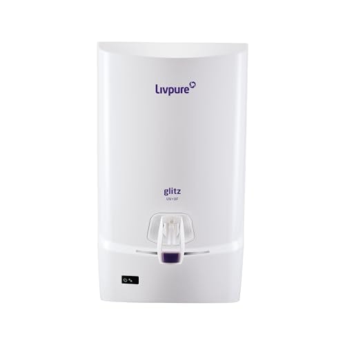 Livpure Glitz Pure UV+UF Water Purifier with 7 L tank capacity - Suitable for Municipal Water, TDS upto 250ppm (White) (Not Suitable for tanker or borewell water)